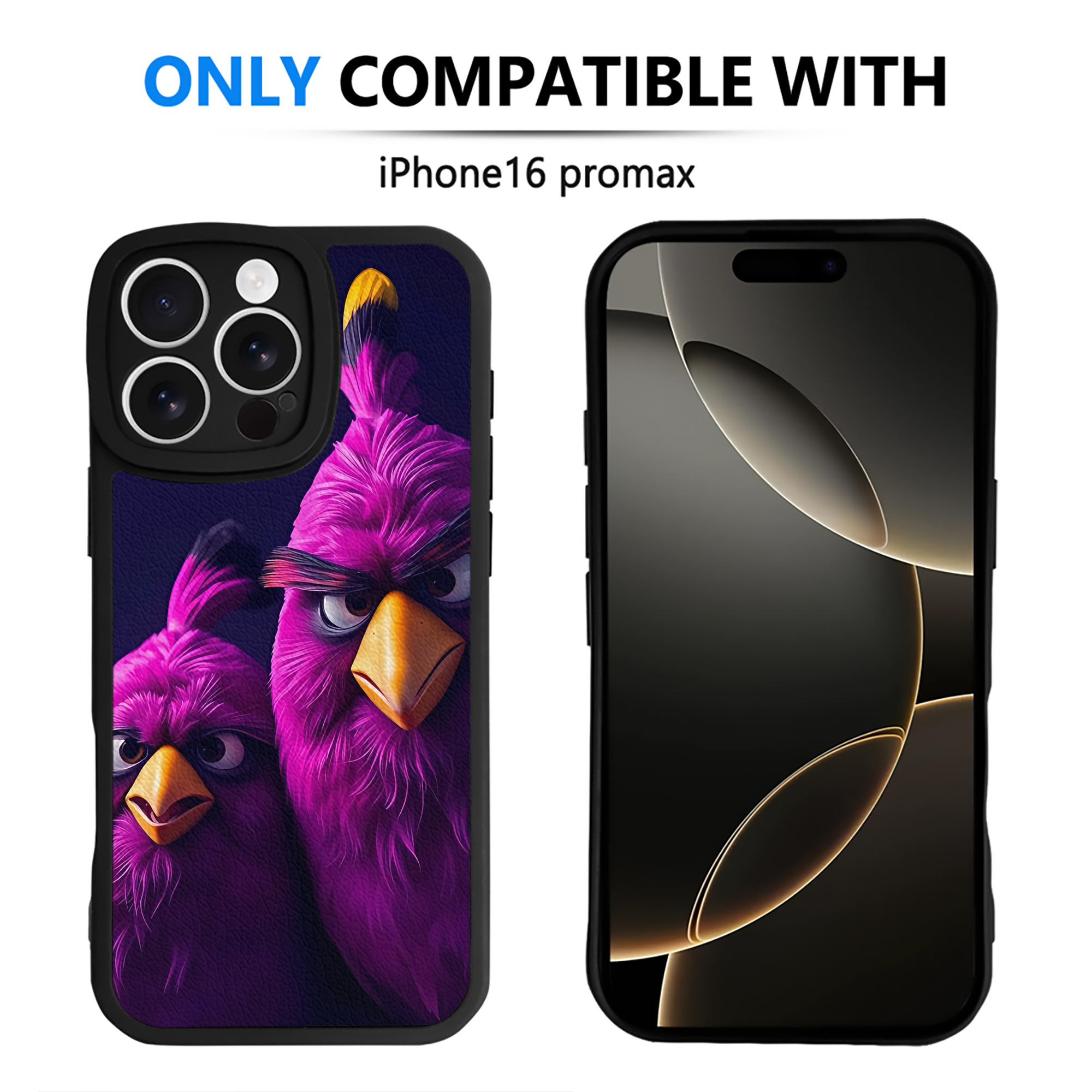 （画像用） Angry Birds アングリーバード 【iPhone 16シリーズ対応】シリコンスマホケース（レザー調） 材質：シリコン